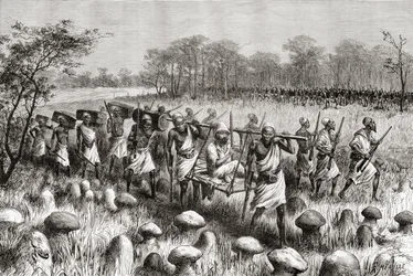 Explorer Pietro Paolo Savorgnan di Brazza Leaving Kalasa, Zambia, from 